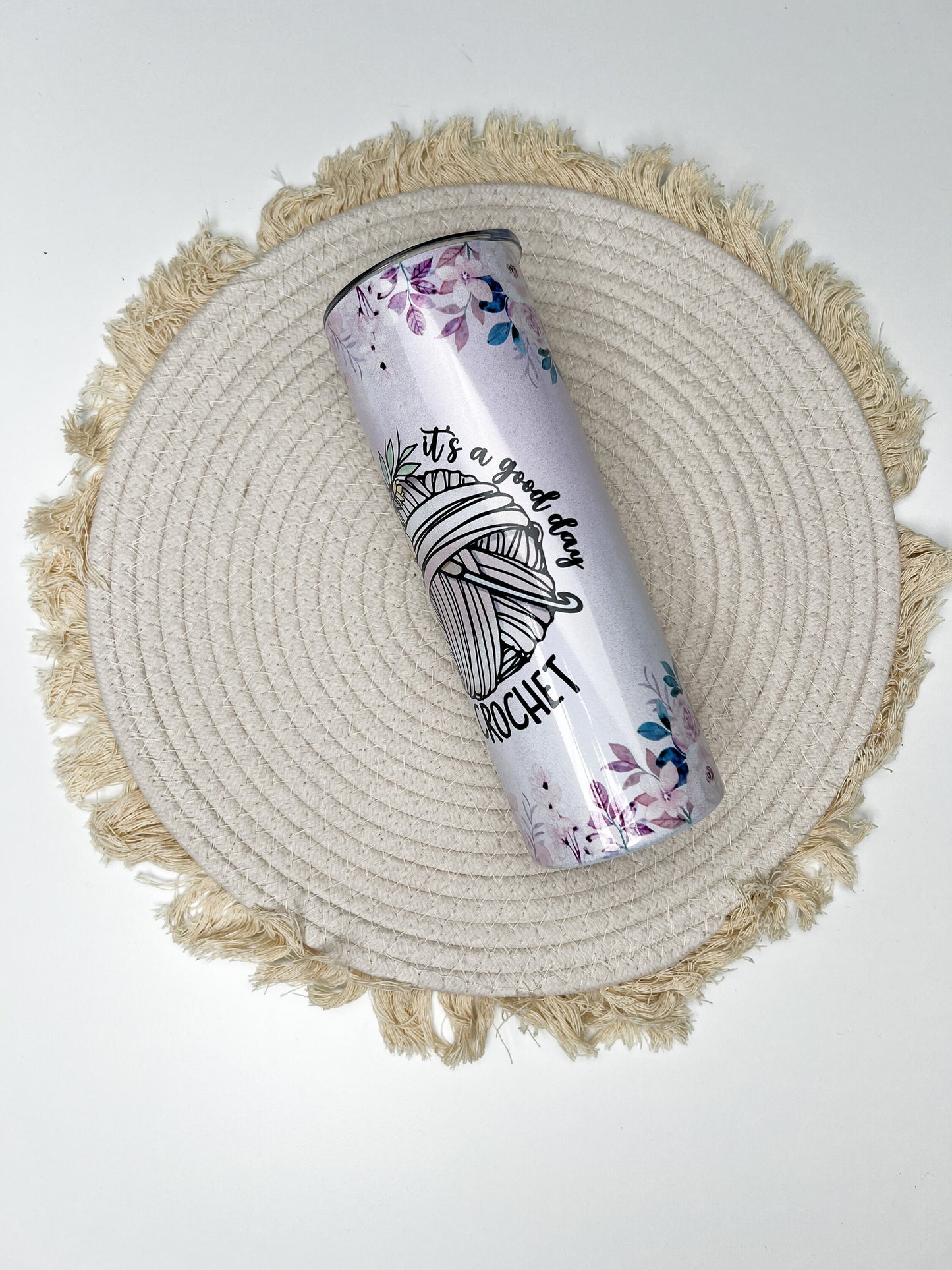 Crotchet Girl 20oz tumbler, Love to Crotchet custom tumbler, Crotchet custom stainless tumbler