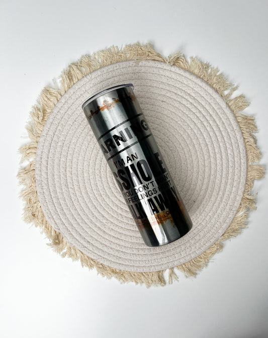 Warning 20oz tumbler, Funny custom tumbler, Warning Funny custom stainless tumbler