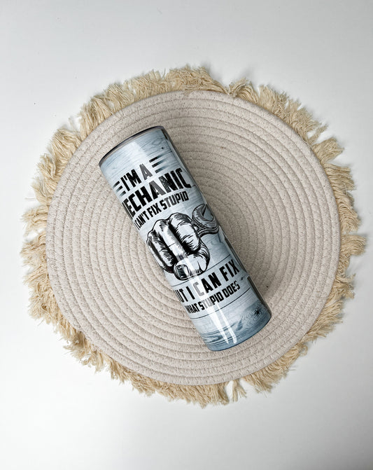 Mechanic 20oz tumbler, Funny custom tumbler, Mechanic Funny custom stainless tumbler