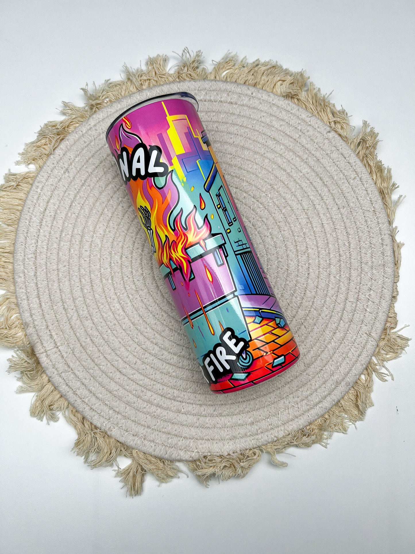 Emotional Dumpster Fire 20oz tumbler, Funny tumbler, Sarcastic custom stainless tumbler