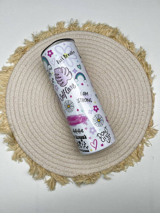 Cup of Positivity 20oz tumbler, Positive Affirmations tumbler, Positive Mental Health custom stainless tumbler