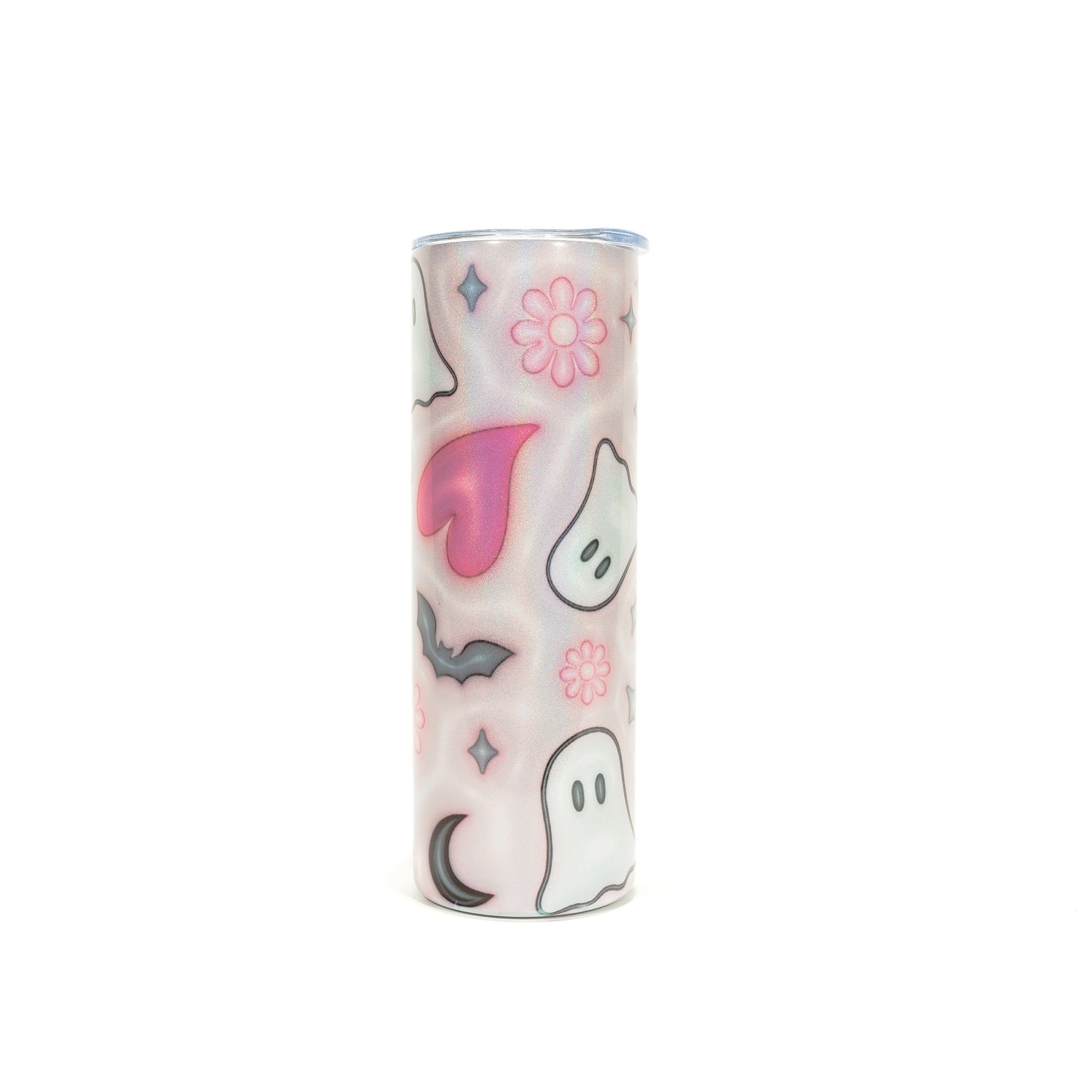 3D Spooky Vibes 20oz tumbler, Pink Spooky custom tumbler, Spooky custom stainless tumbler