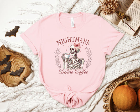 Nightmare Before Coffee T-shirt, Coffee Addict Shirt, Coffee Lover Shirt, Coffee Skeleton Shirt, Nightmare Before Coffee Shirt
