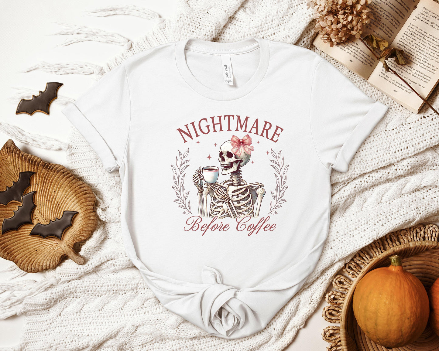 Nightmare Before Coffee T-shirt, Coffee Addict Shirt, Coffee Lover Shirt, Coffee Skeleton Shirt, Nightmare Before Coffee Shirt