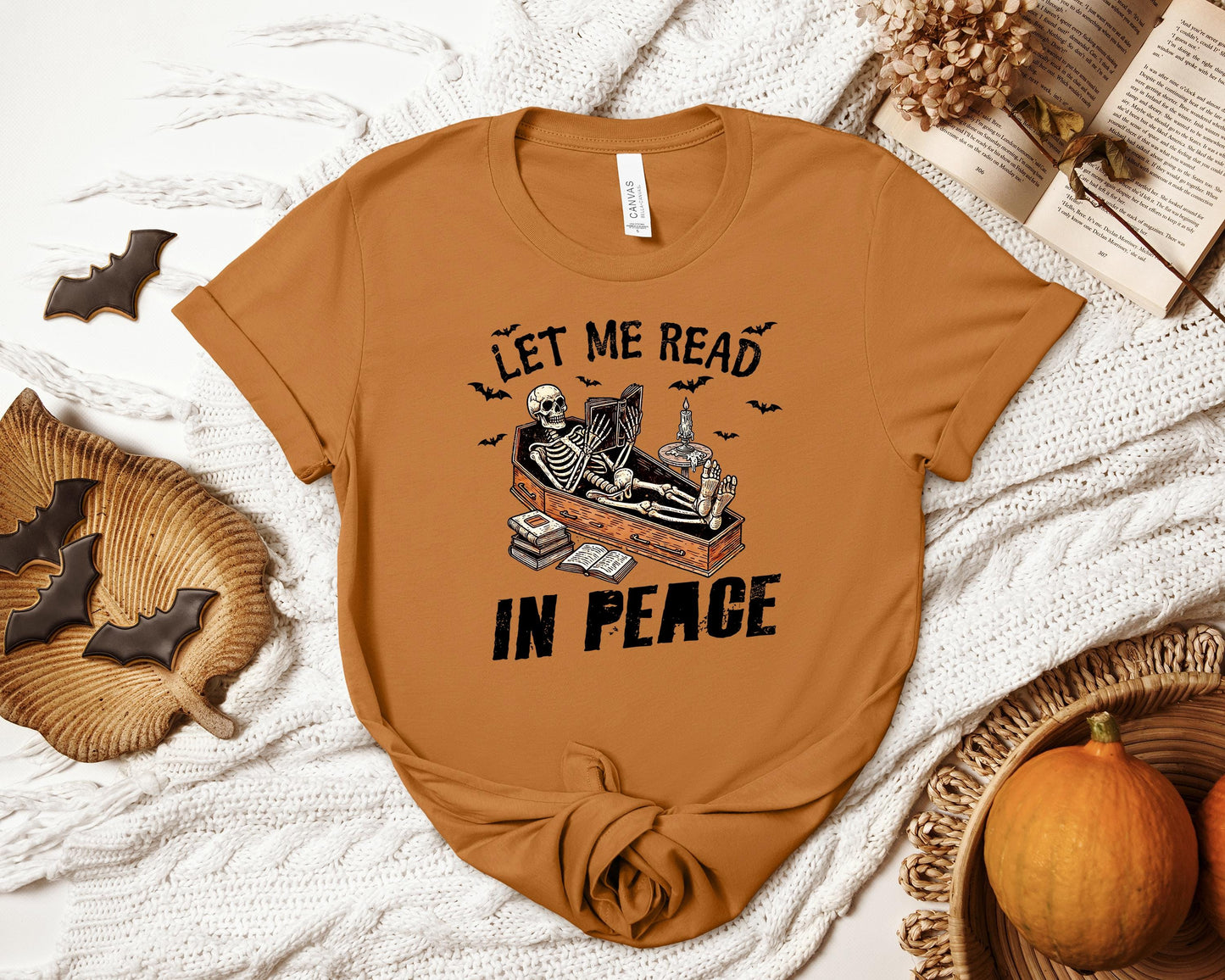 Let Me Read in Peace T-shirt, Let Me Read Shirt, Book Lover Shirt, Spooky Book Shirt