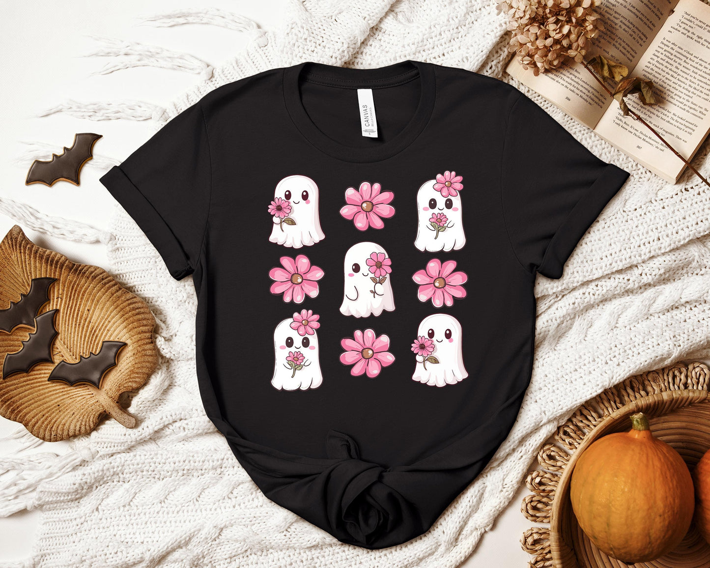 Floral Ghostie T-shirt, Cute Ghostie Shirt, Floral Ghost Shirt, Spooky Shirt