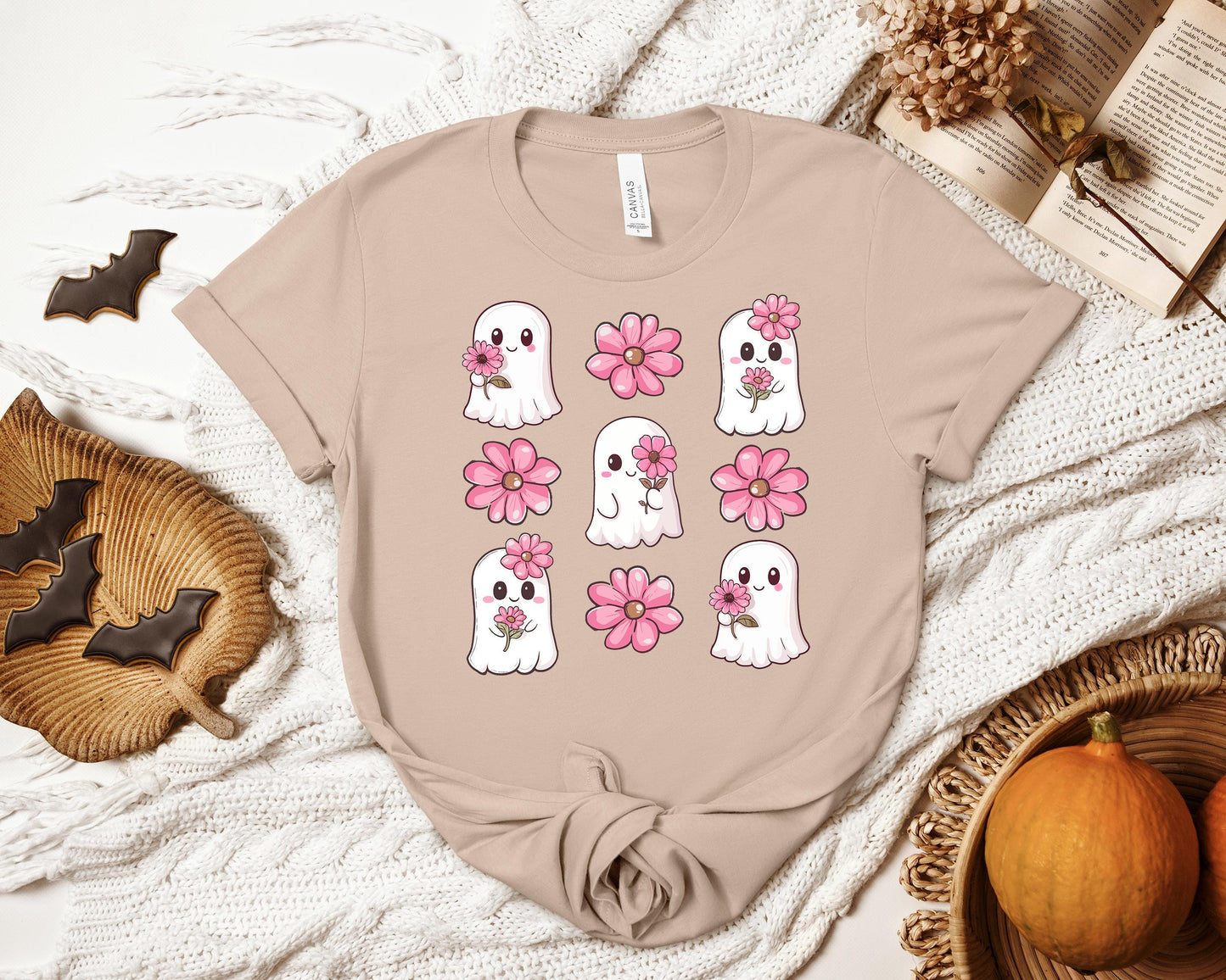 Floral Ghostie T-shirt, Cute Ghostie Shirt, Floral Ghost Shirt, Spooky Shirt