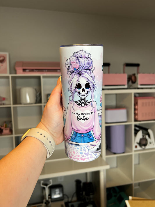 Small Business Babe 20oz tumbler, Crafty custom tumbler, Crafty Girl custom stainless tumbler