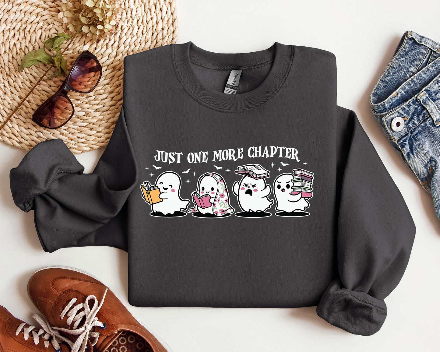 Book Ghosties Sweater, One More Chapter Sweatshirt, Book Ghosts Sweater, Cute Book Sweatshirt