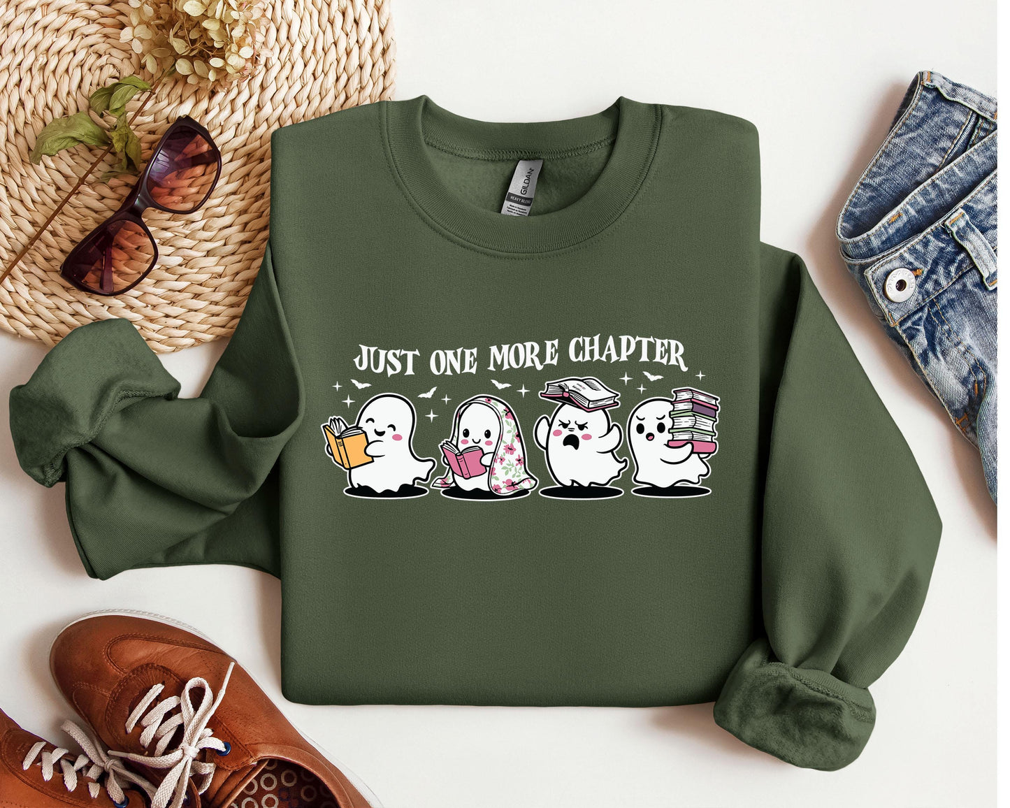 Book Ghosties Sweater, One More Chapter Sweatshirt, Book Ghosts Sweater, Cute Book Sweatshirt
