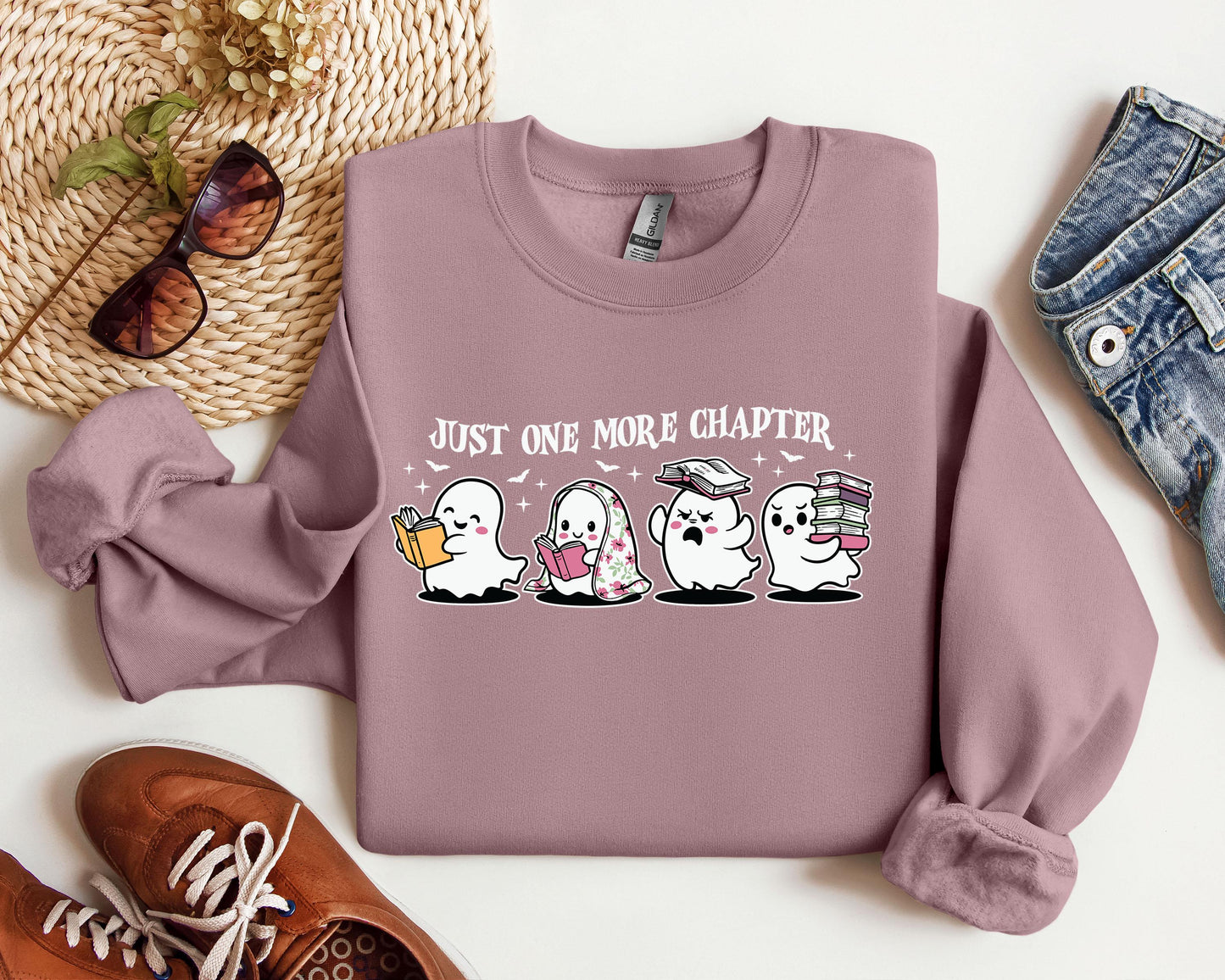 Book Ghosties Sweater, One More Chapter Sweatshirt, Book Ghosts Sweater, Cute Book Sweatshirt