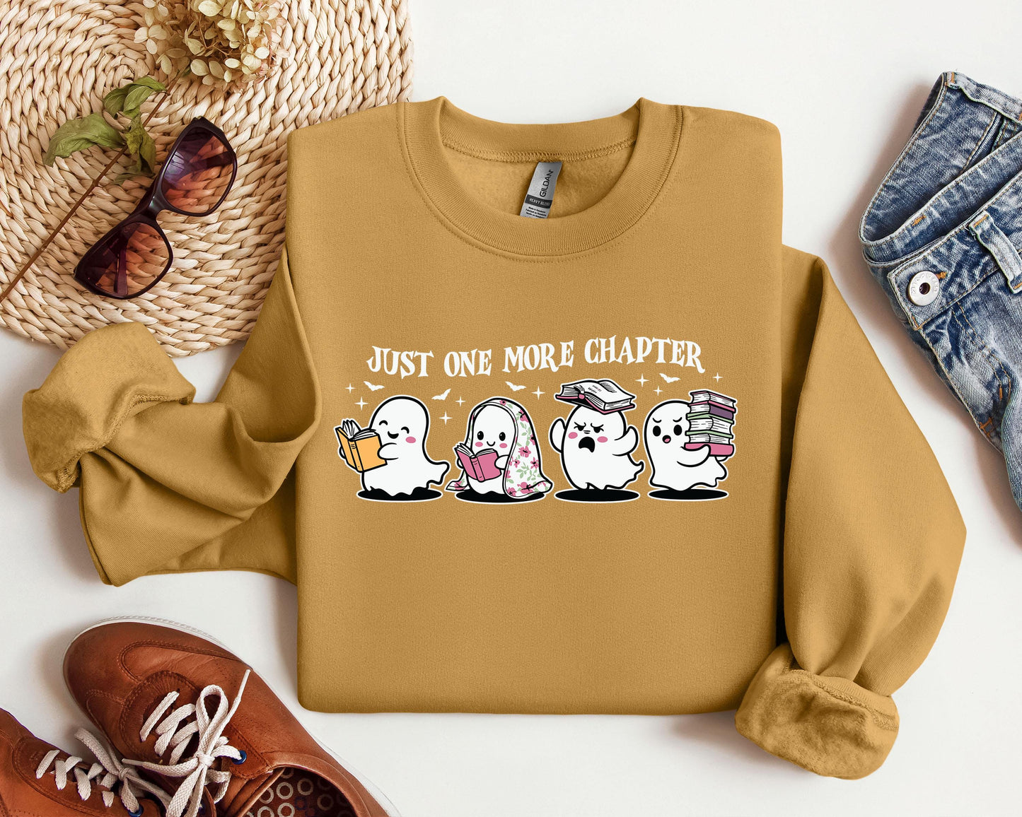 Book Ghosties Sweater, One More Chapter Sweatshirt, Book Ghosts Sweater, Cute Book Sweatshirt