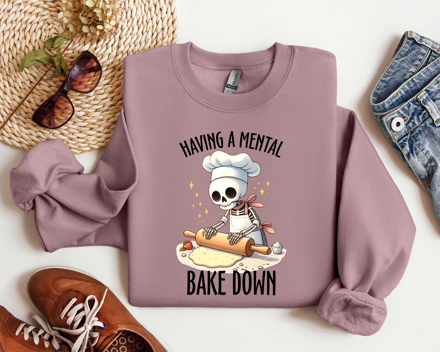 Having A Mental Bake Down Sweatshirt, Mental Bake Down Sweater, Baker Sweater,  Funny Sweater