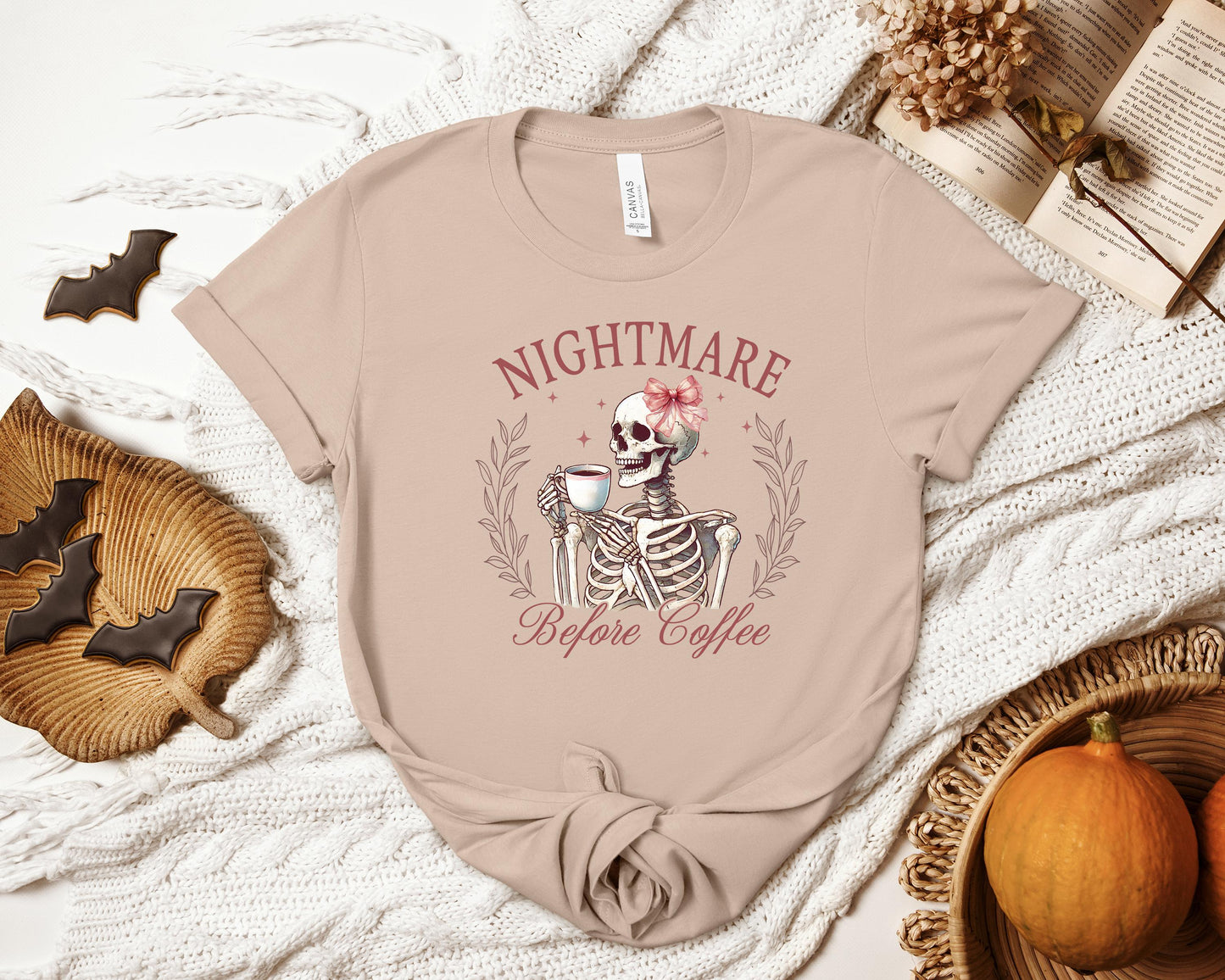 Nightmare Before Coffee T-shirt, Coffee Addict Shirt, Coffee Lover Shirt, Coffee Skeleton Shirt, Nightmare Before Coffee Shirt