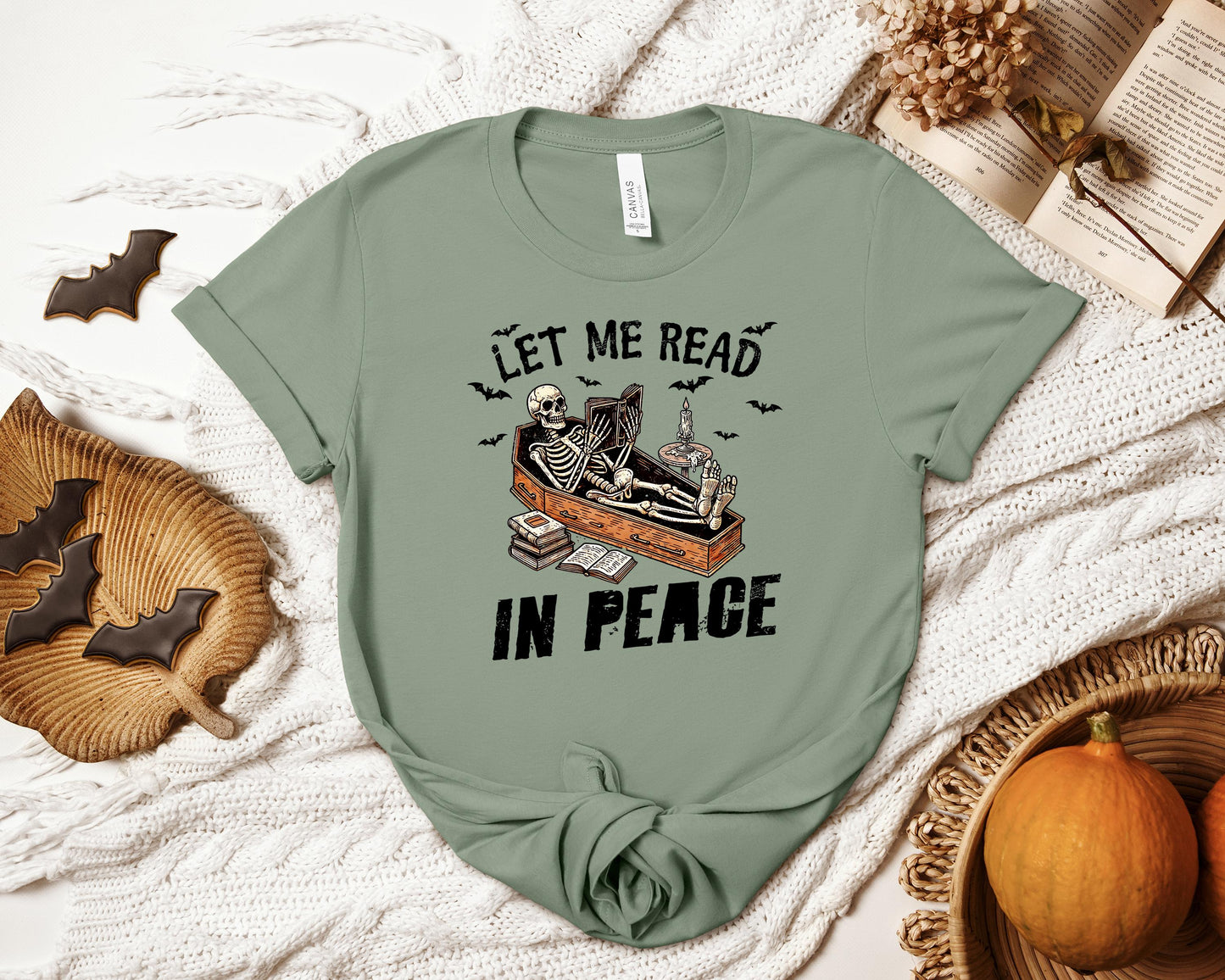 Let Me Read in Peace T-shirt, Let Me Read Shirt, Book Lover Shirt, Spooky Book Shirt