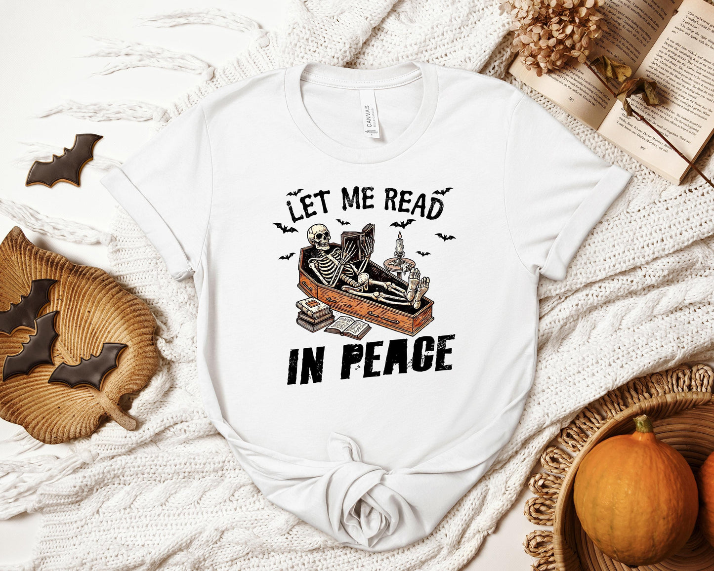 Let Me Read in Peace T-shirt, Let Me Read Shirt, Book Lover Shirt, Spooky Book Shirt