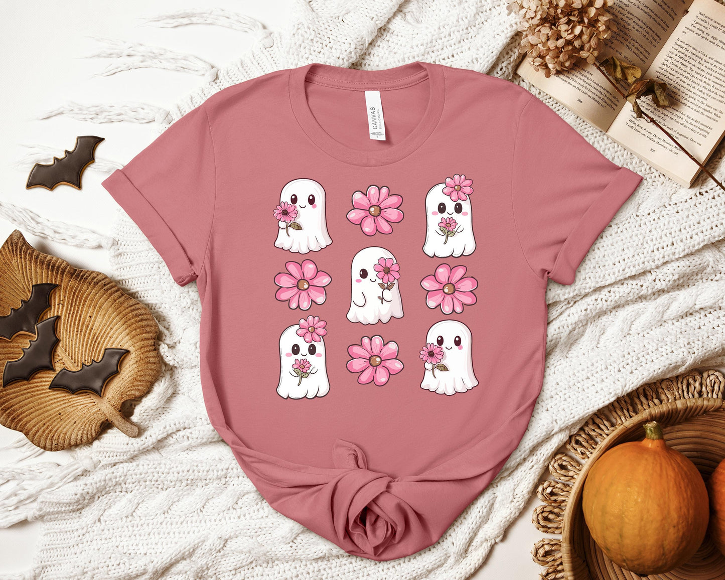 Floral Ghostie T-shirt, Cute Ghostie Shirt, Floral Ghost Shirt, Spooky Shirt
