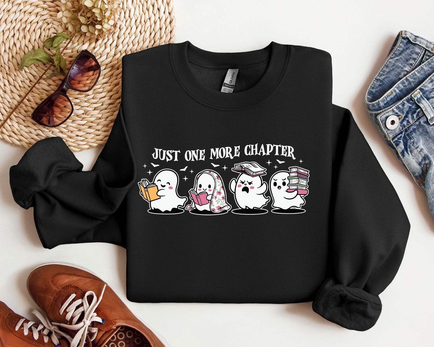 Book Ghosties Sweater, One More Chapter Sweatshirt, Book Ghosts Sweater, Cute Book Sweatshirt