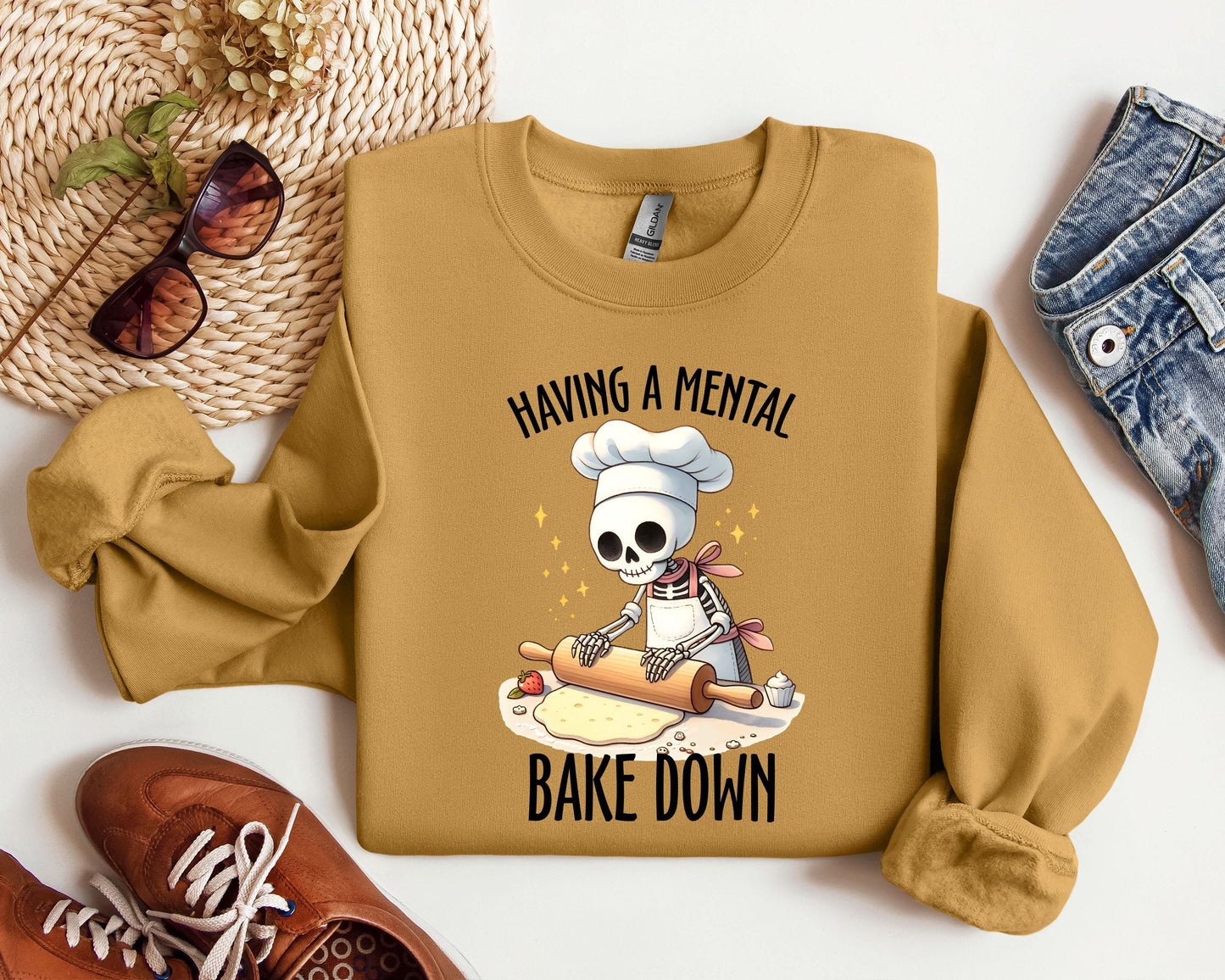 Having A Mental Bake Down Sweatshirt, Mental Bake Down Sweater, Baker Sweater,  Funny Sweater