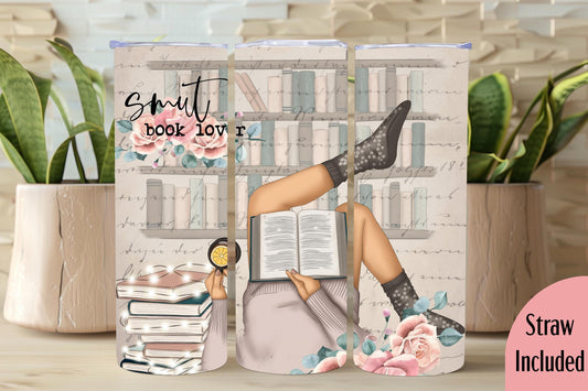 Book Lover Tumbler, Smut Book Lover Gift, Gifts for Book Lovers, 20oz Skinny Tumbler with Lid & Straw