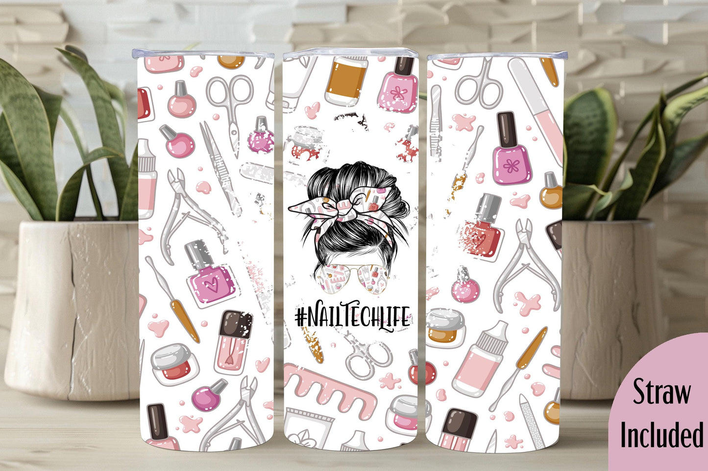 Nail Tech Gifts, Nail Tech Tumbler, Nail Artist Gift, Nail Tech, 20oz Skinny Tumbler with Lid & Straw