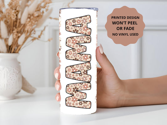 Mama Tumbler, Retro Mama Tumbler, Mom Gift, Mama, 20oz Skinny Tumbler with Lid & Straw
