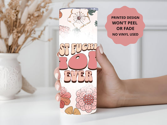 Mama Tumbler, Floral Mama Tumbler, Mom Gift, Sassy Mama, 20oz Skinny Tumbler with Lid & Straw