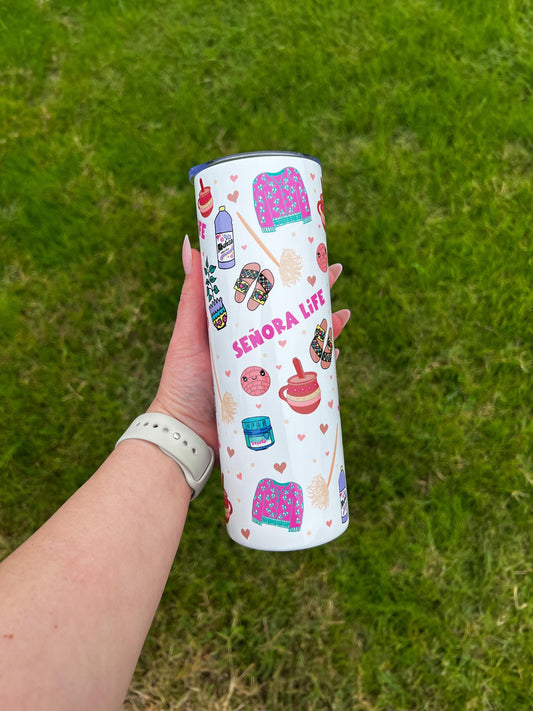 Senora Life Tumbler, In My Senora Era Tumbler, Senora Gifts, Wife Gifts, Funny Gifts, 20oz Skinny Tumbler with Lid & Straw