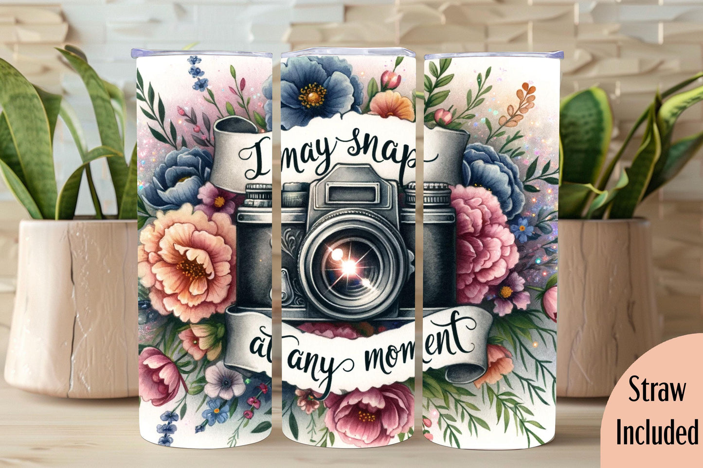 Camera 20oz tumbler, Funny custom tumbler, Sassy custom stainless tumbler