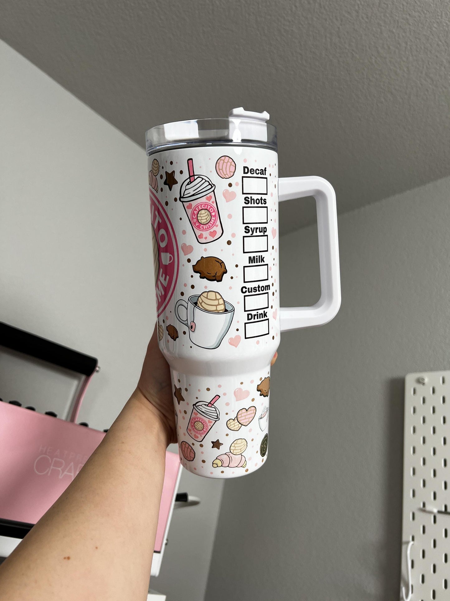 Cafecito Y Chisme 40oz tumbler, Cafecito quencher, Coffee custom tumbler