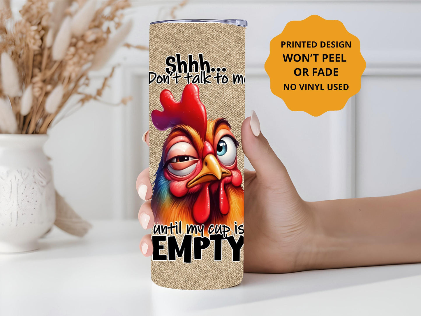 Chicken 20oz tumbler, Funny custom tumbler, Sassy custom stainless tumbler