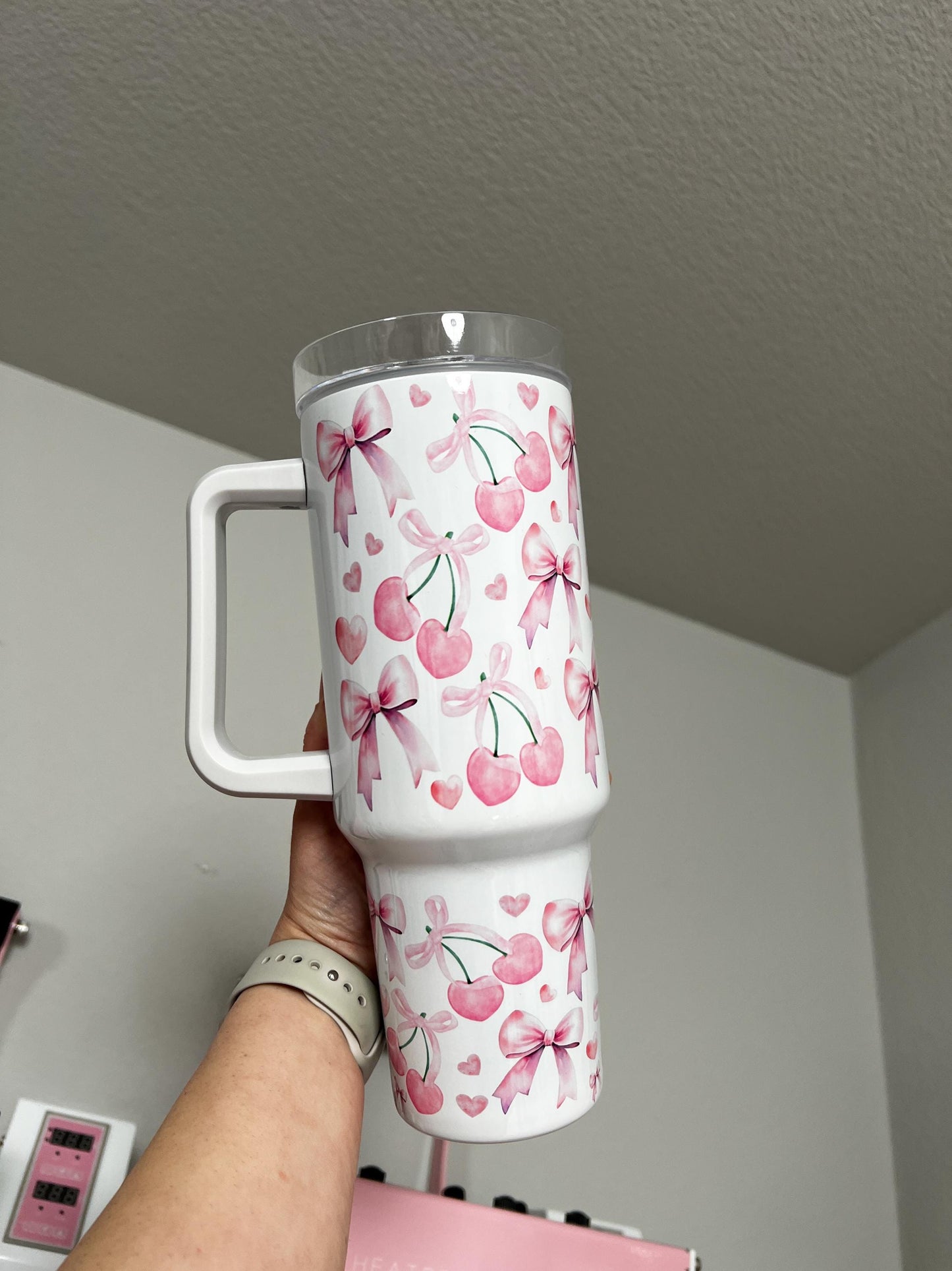 Coquette 40oz tumbler, Bows quencher, Coquette custom tumbler