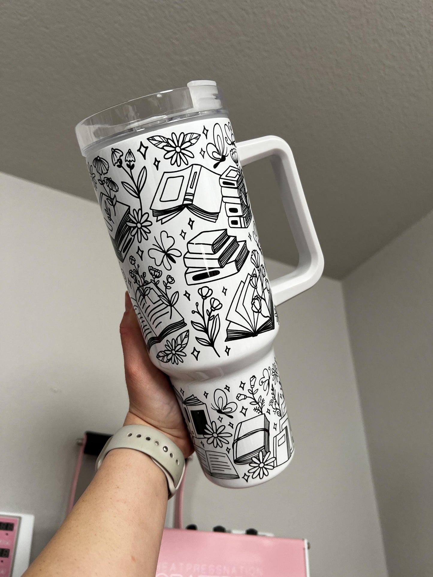 Sorry Im All Booked Up 40oz tumbler, Book Lover quencher, Bookish custom tumbler