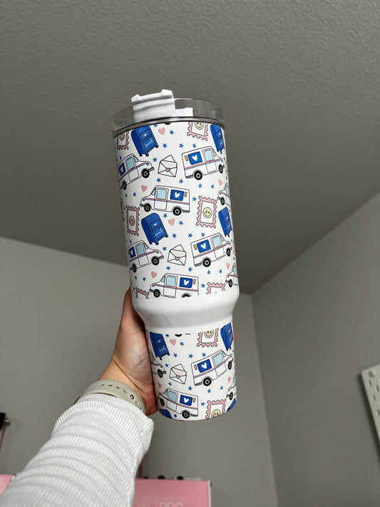 Post Office Love 40oz tumbler, Mail quencher, Postal Worker 40oz Tumbler, Mail love custom tumbler