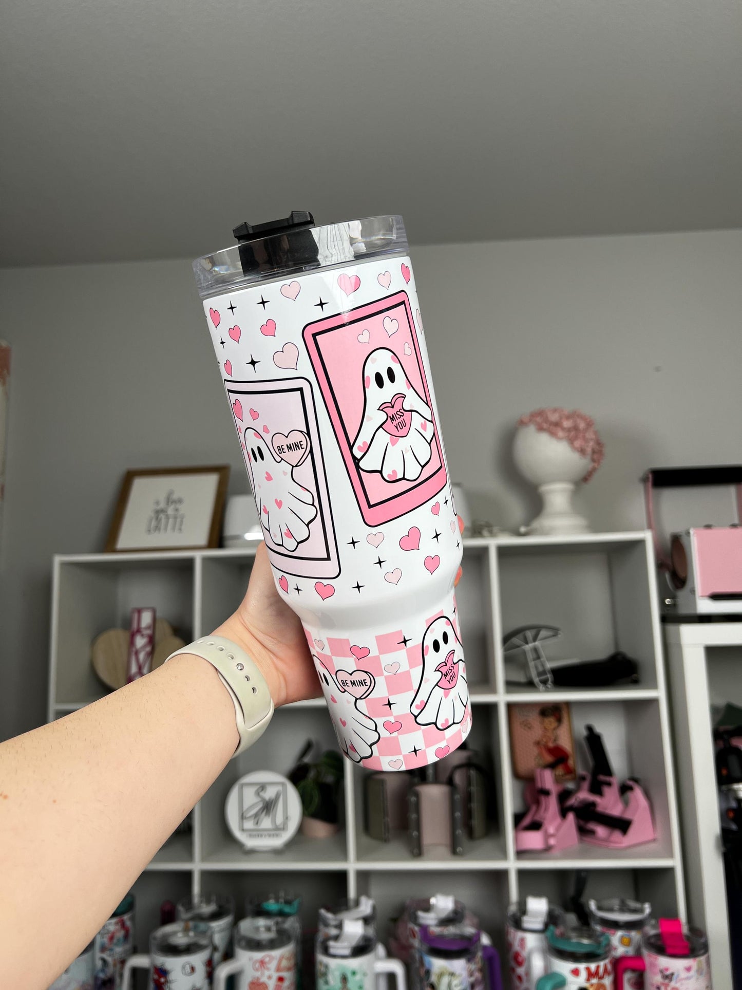 Love Ghosties 40oz tumbler, Lover quencher, Ghosties custom tumbler