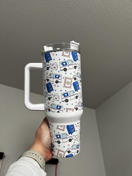Post Office Love 40oz tumbler, Mail quencher, Postal Worker 40oz Tumbler, Mail love custom tumbler
