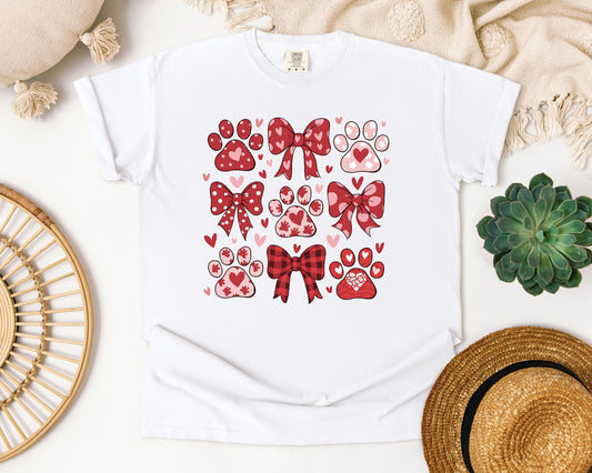 Coquette Paw T-shirt, Coquette Bow Shirt, Dog Paw Shirt,  Coquette Shirt