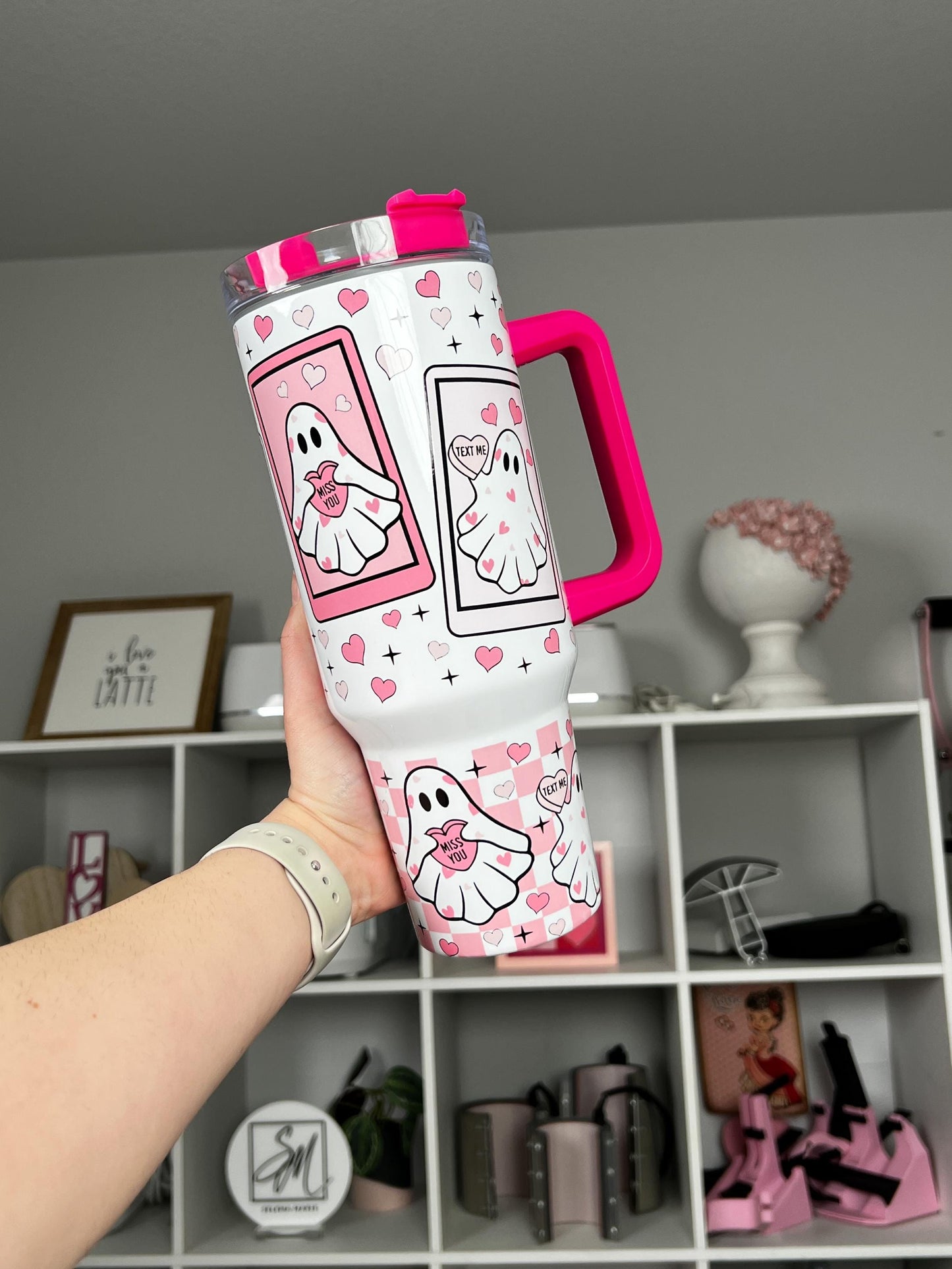 Love Ghosties 40oz tumbler, Lover quencher, Ghosties custom tumbler