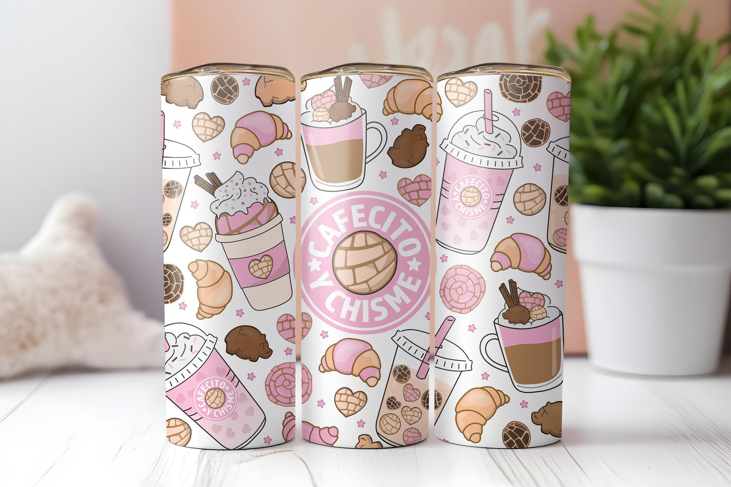 Cafecito Y Chisme 20oz tumbler, Cafecito custom tumbler, Chisme custom stainless tumbler