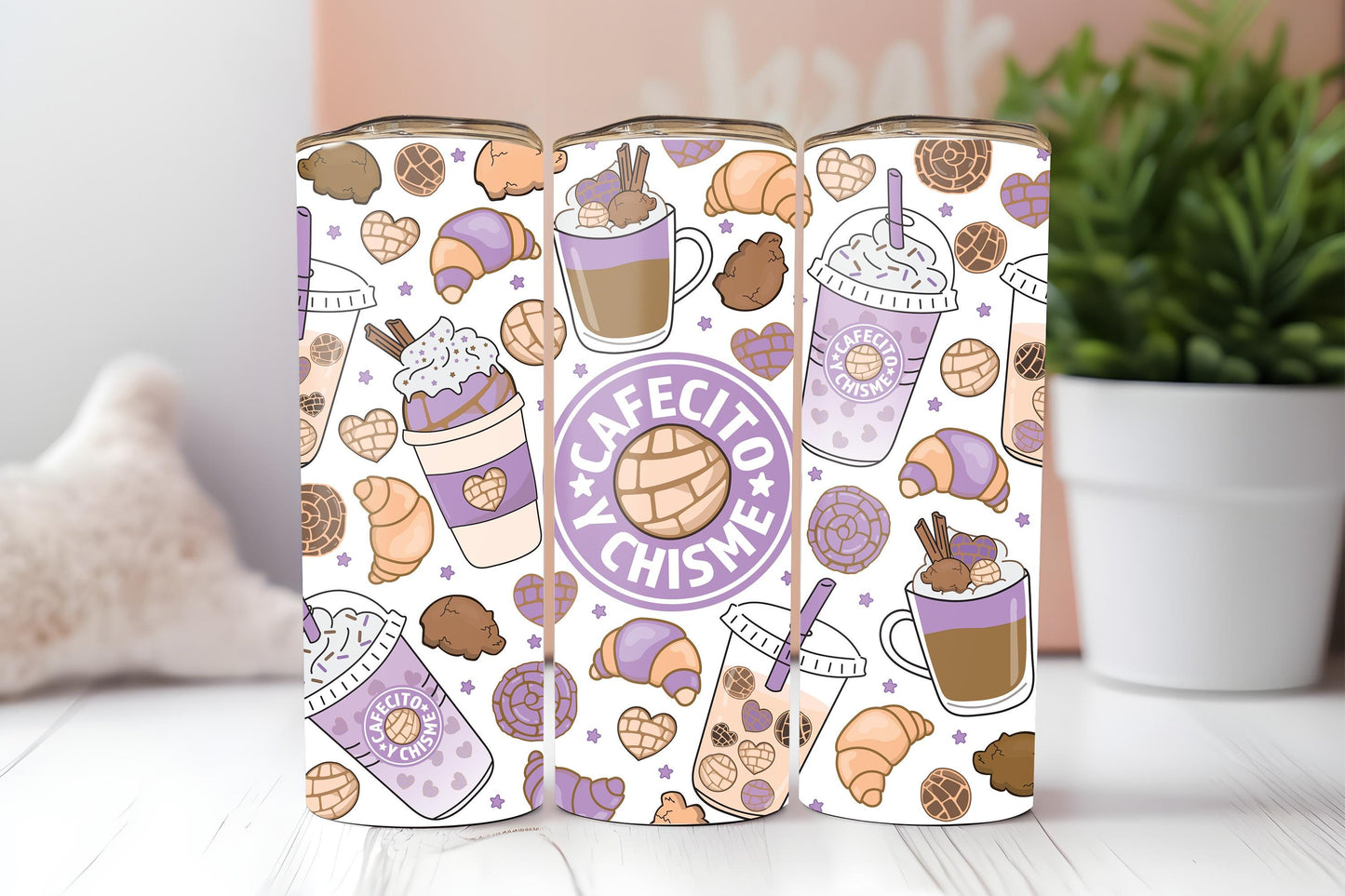 Cafecito Y Chisme 20oz tumbler, Cafecito custom tumbler, Chisme custom stainless tumbler