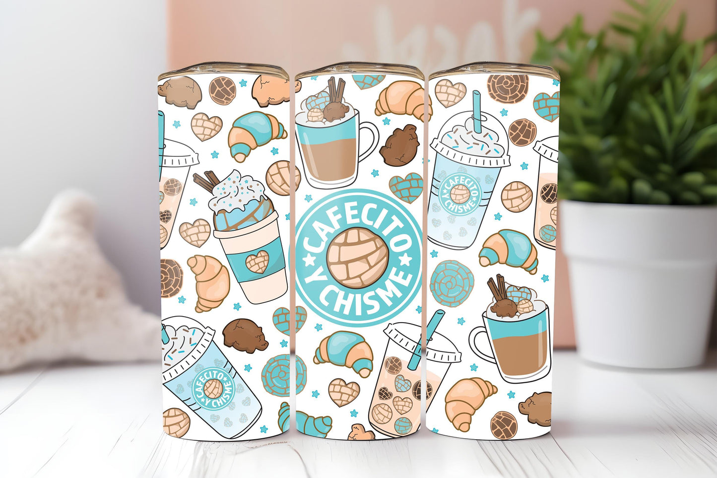 Cafecito Y Chisme 20oz tumbler, Cafecito custom tumbler, Chisme custom stainless tumbler