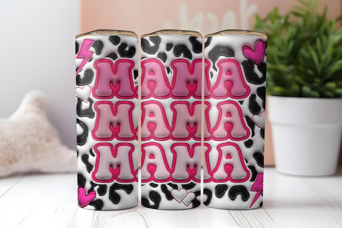 3D Mama 20oz tumbler, Mom custom tumbler, Mama custom stainless tumbler