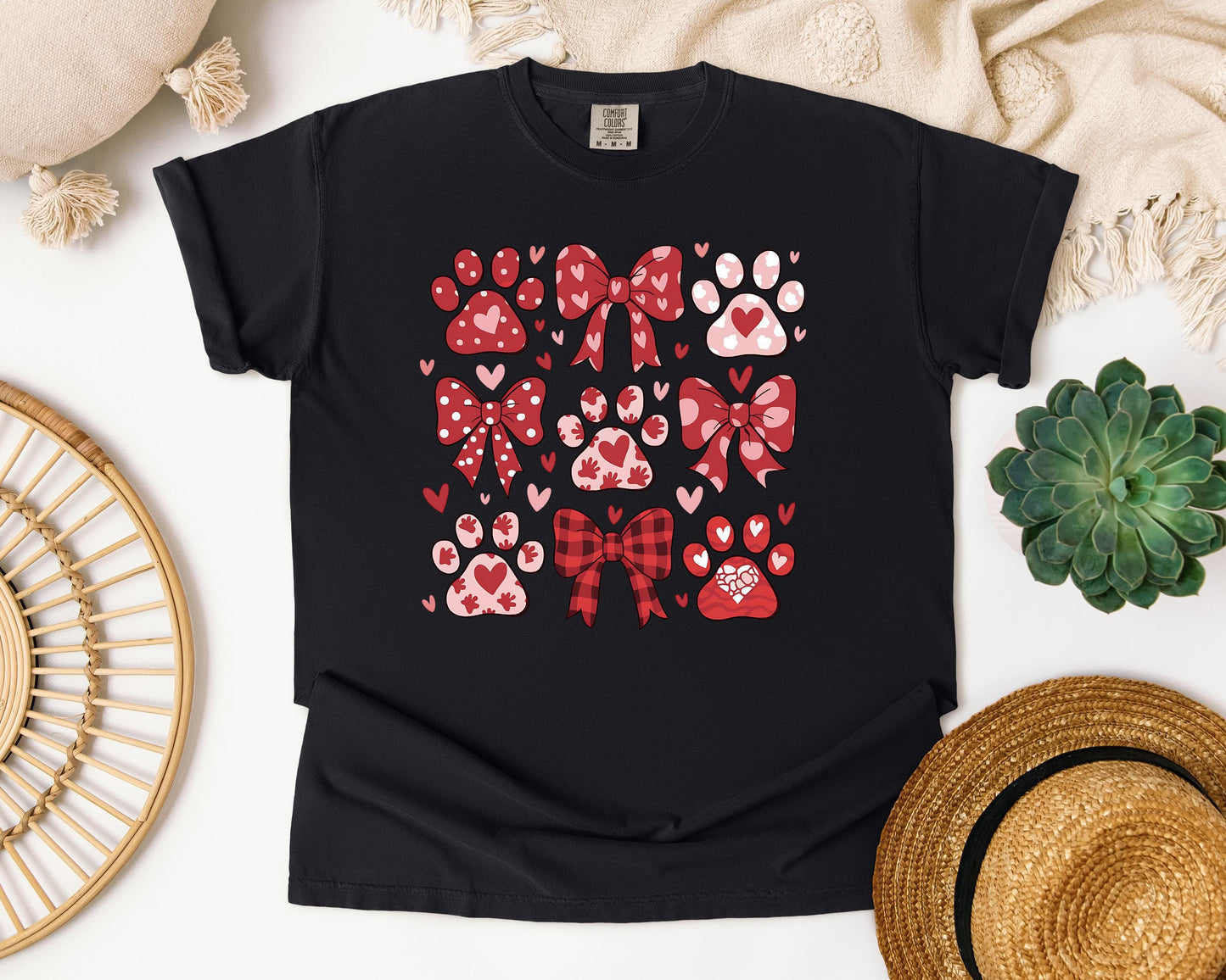 Coquette Paw T-shirt, Coquette Bow Shirt, Dog Paw Shirt,  Coquette Shirt