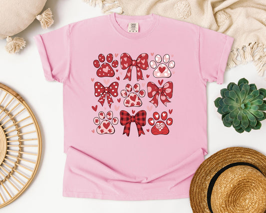 Coquette Paw T-shirt, Coquette Bow Shirt, Dog Paw Shirt,  Coquette Shirt