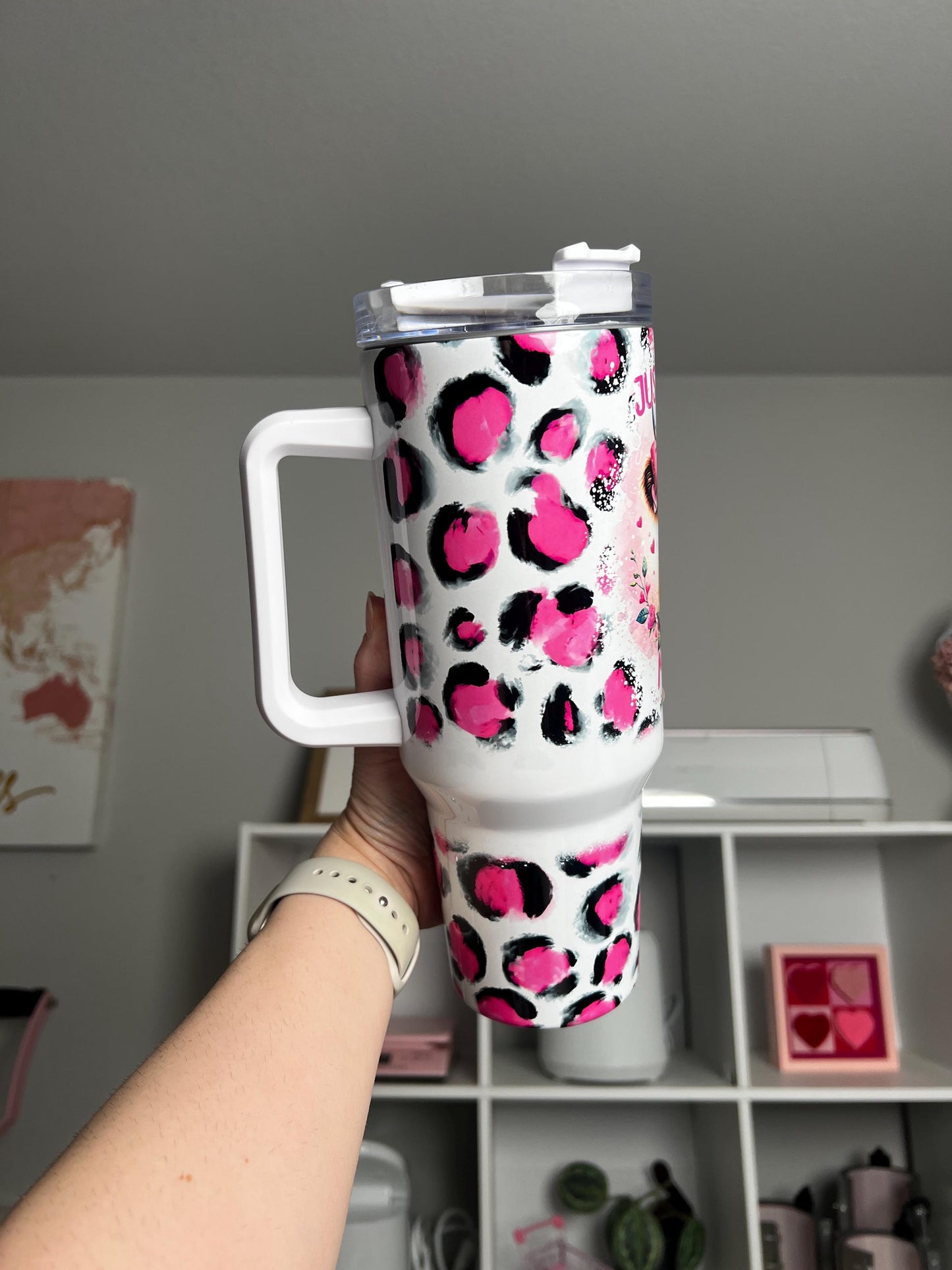 Just A Little Moody 40oz tumbler, Funny quencher, Cow Print custom tumbler