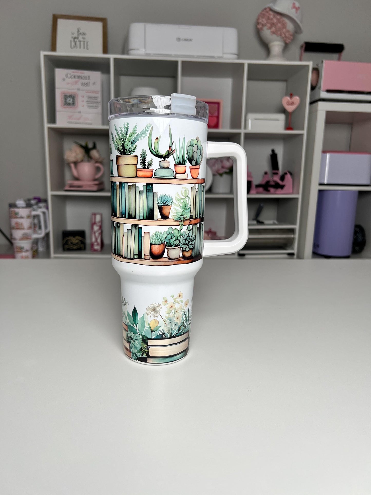 Plant Lover 40oz tumbler, Plants quencher, Plants custom tumbler