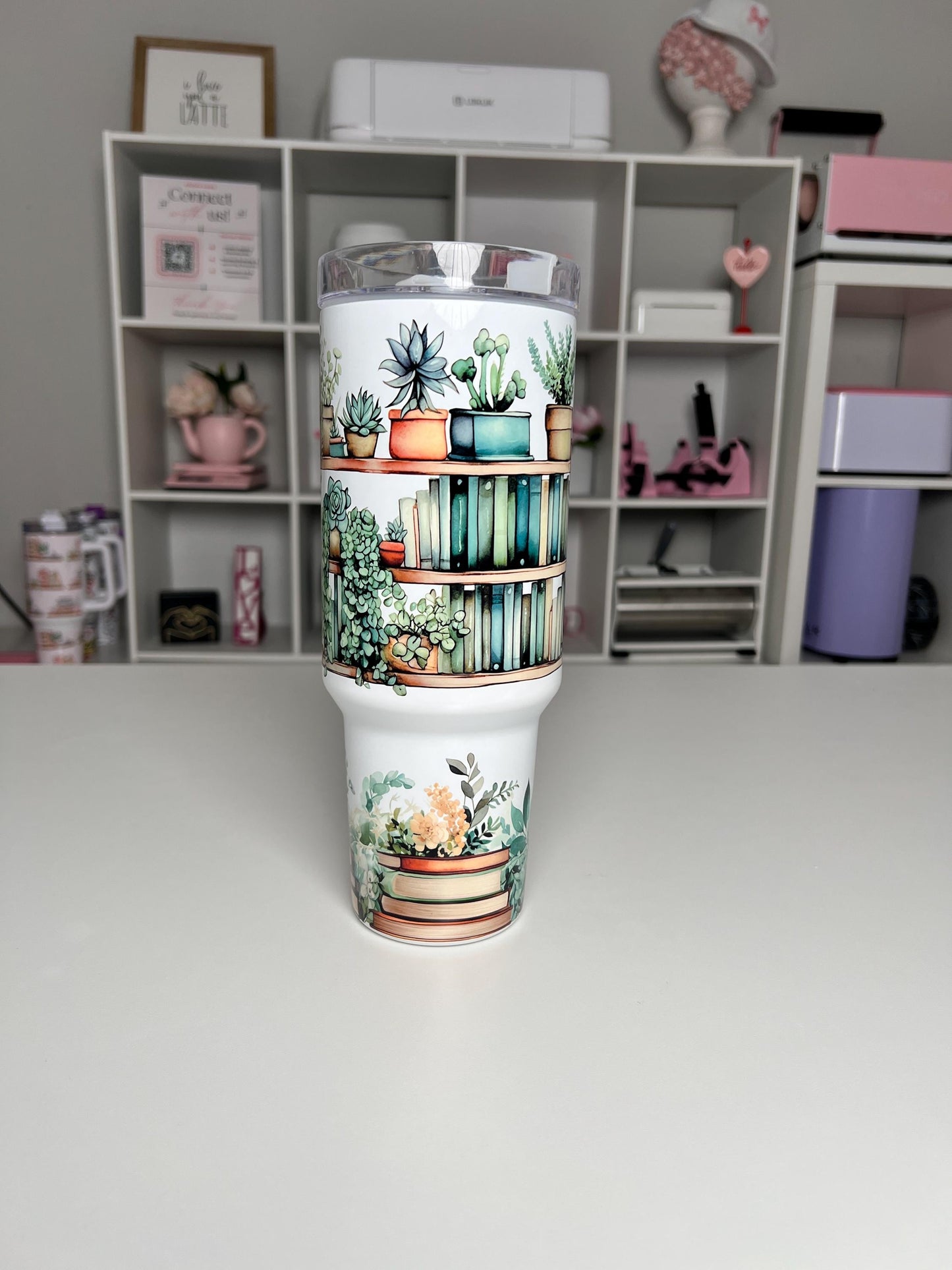 Plant Lover 40oz tumbler, Plants quencher, Plants custom tumbler