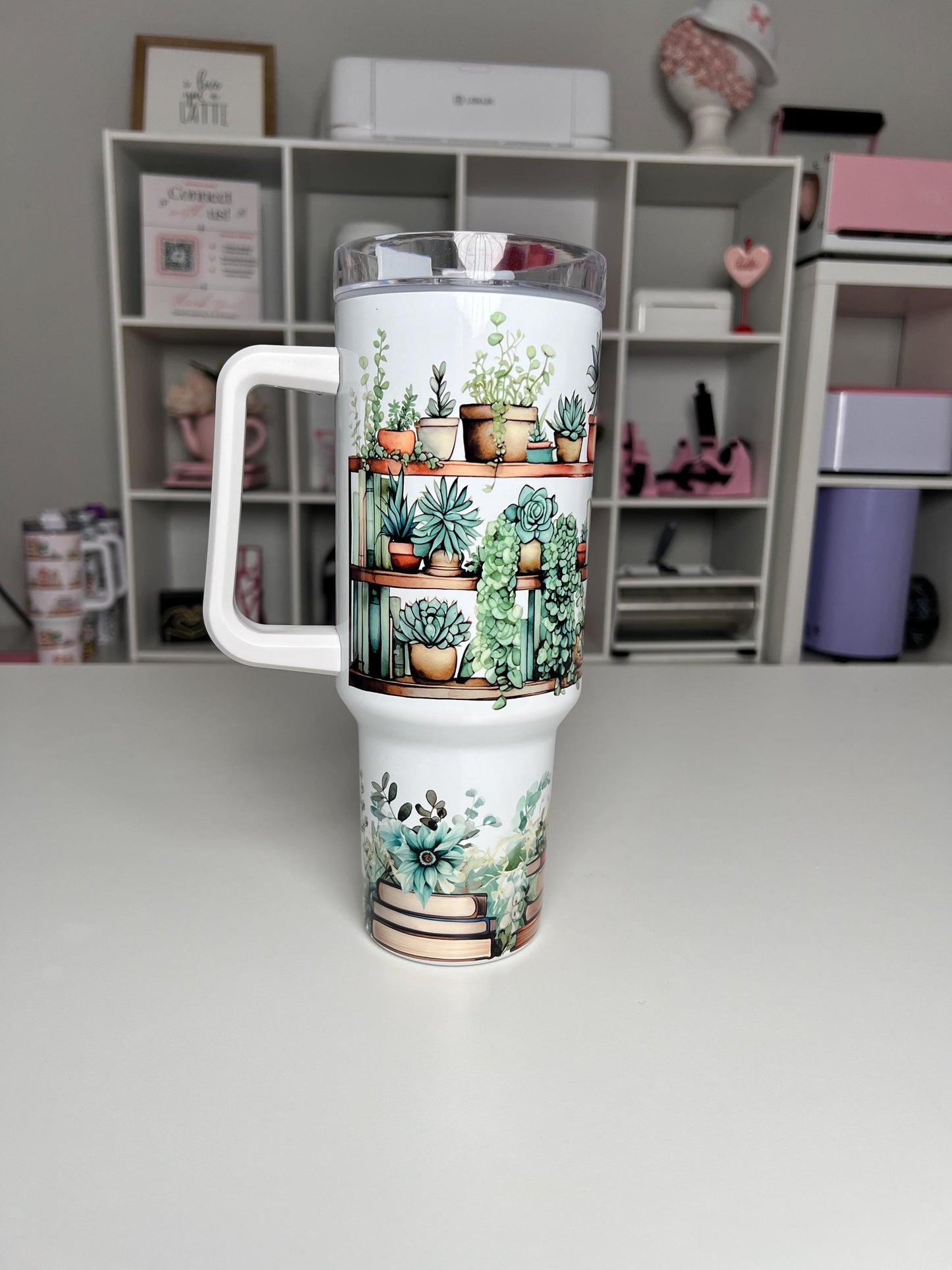 Plant Lover 40oz tumbler, Plants quencher, Plants custom tumbler