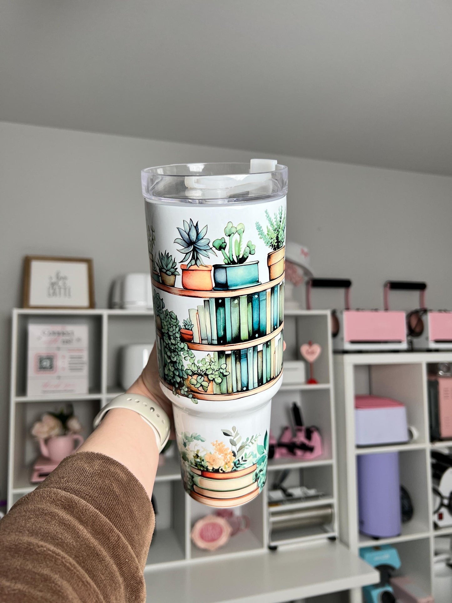 Plant Lover 40oz tumbler, Plants quencher, Plants custom tumbler
