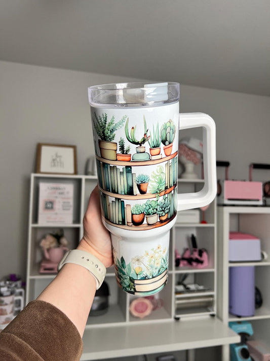 Plant Lover 40oz tumbler, Plants quencher, Plants custom tumbler